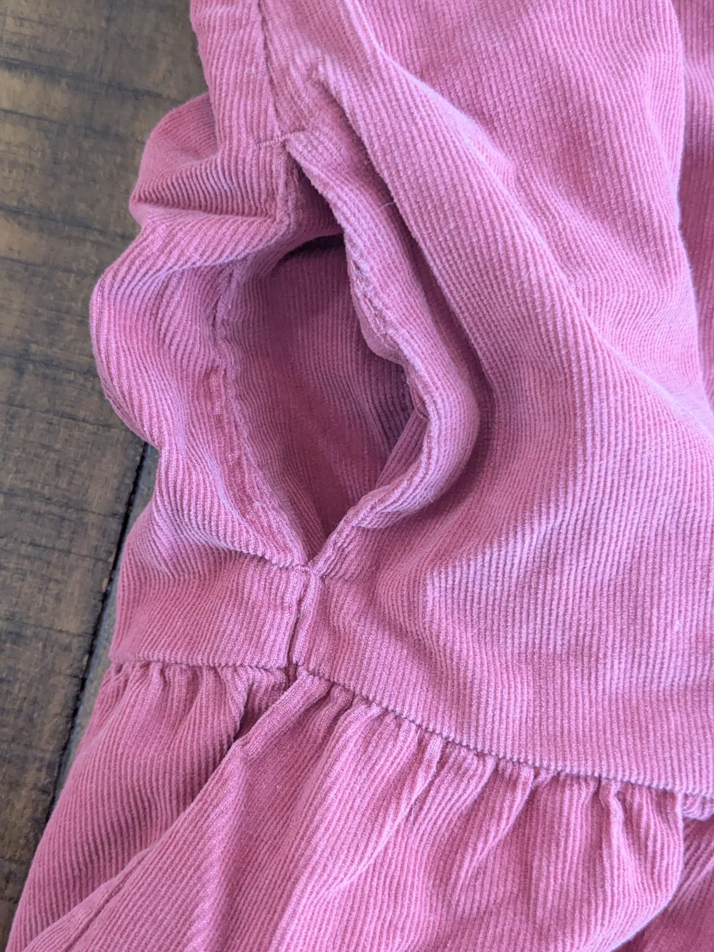 Mini Boden Dusty Rose Flutter-Sleeve Corduroy Dress With Floral Lining 3-4y EUC